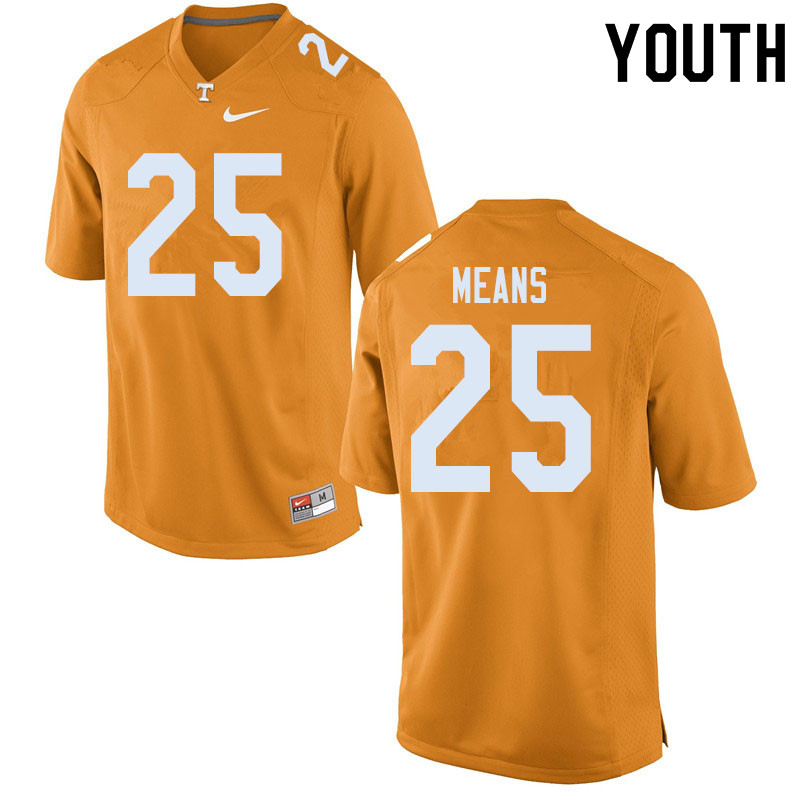 Youth #25 Jerrod Means Tennessee Volunteers College Football Jerseys Sale-Orange - Click Image to Close